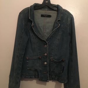 Womens Denim Jean Jacket/ Top Large Preloved